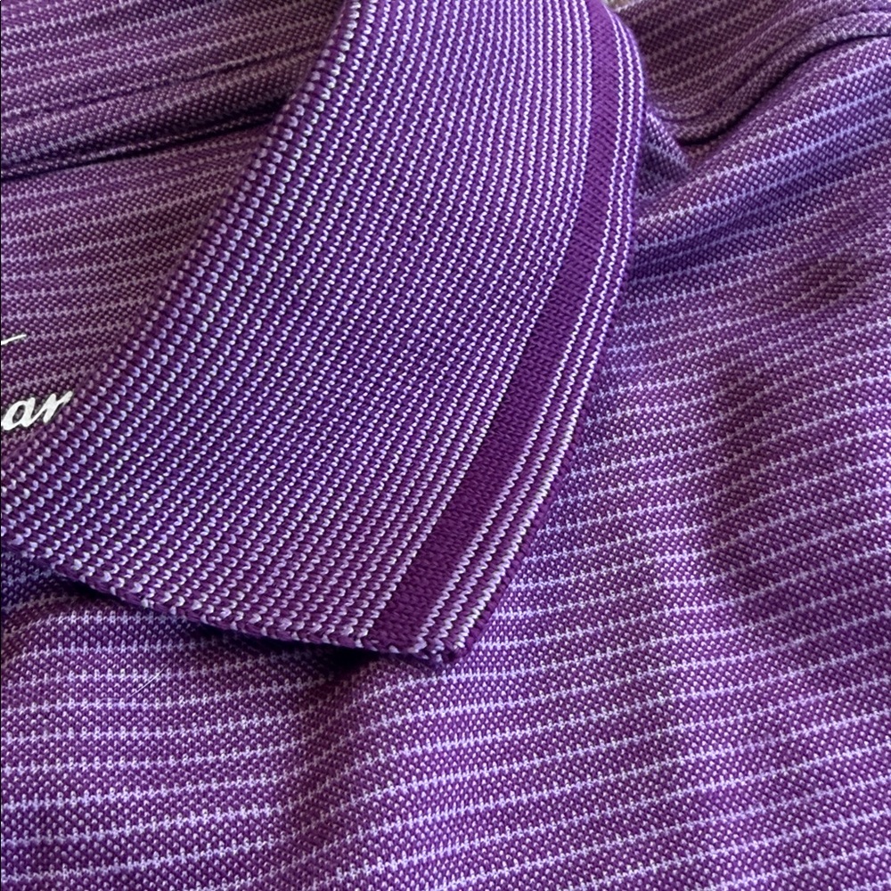Tommy Bahama IslandZone Polo Men’s L Purple Striped Golf Shirt - Picture 4 of 7